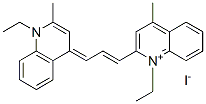 1-ethyl-2-[3-(1-ethyl-2-methyl-4(1H)-quinolylidene)prop-1-enyl]-4-methylquinolinium iodide Struktur