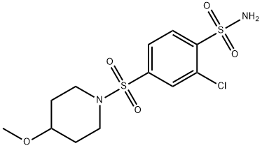 2-Chloro-4-[(4-methoxypiperidino)sulfonyl]benzenesulfonamide Struktur