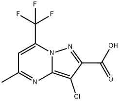 3-chloro-5-methyl-7-(trifluoromethyl)pyrazolo[1,5-a]pyrimidine-2-carboxylic acid(SALTDATA: FREE) Struktur