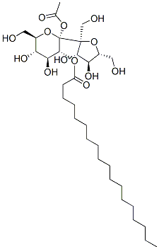 alpha-d-Glucopyranoside, beta-d-fructofuranosyl, acetate octadecanoate           Struktur