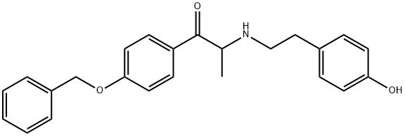 2-[[2-(4-HYDROXYPHENYL)ETHYL]AMINO]-1-[4-(PHENYLMETHOXY)PHENYL]-1-PROPANONE Struktur