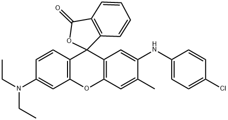 2'-[(4-chlorophenyl)amino]-6'-(diethylamino)-3'-methylspiro[isobenzofuran-1(3H),9'-[9H]xanthene]-3-one Struktur