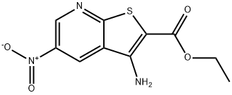 3-Amino-5-nitrothieno[2,3-b]pyridine-2-carboxylic acid ethyl ester Struktur