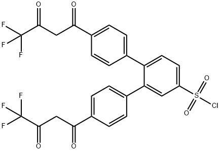 4,4''-BIS(4,4,4-TRIFLUORO-1,3-DIOXOBUTYL)-O-TERPHENYL-4'-SULFONYLCHLORIDE Struktur