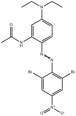 N-[2-[(2,6-dibromo-4-nitrophenyl)azo]-5-(diethylamino)phenyl]acetamide Struktur