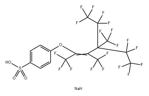 sodium 4-[[4,4,5,5,5-pentafluoro-3-(pentafluoroethyl)-1,2,3-tris(trifluoromethyl)-1-pentenyl]oxy]benzenesulphonate Struktur