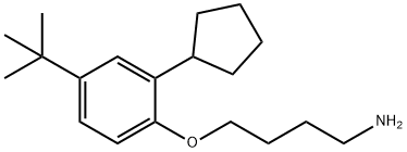 4-[4-(tert-butyl)-2-cyclopentylphenoxy]butylamine Struktur