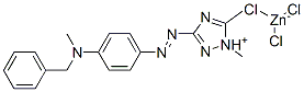 3-[[4-[benzylmethylamino]phenyl]azo]dimethyl-1H-1,2,4-triazolium trichlorozincate(1-) Struktur