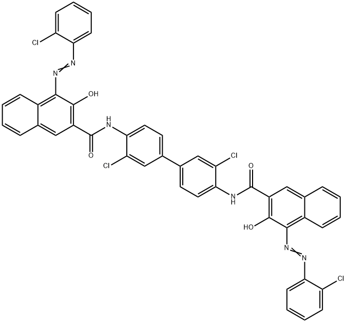 N,N'-(3,3'-dichloro[1,1'-biphenyl]-4,4'-diyl)bis[4-[(2-chlorophenyl)azo]-3-hydroxynaphthalene-2-carboxamide] Struktur