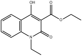 3-Quinolinecarboxylic acid, 1-ethyl-1,2-dihydro-4-hydroxy-2-oxo-, ethyl ester Struktur