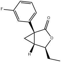 3-Oxabicyclo[3.1.0]hexan-2-one,4-ethyl-1-(3-fluorophenyl)-,(1S,4S,5R)-(9CI) Struktur