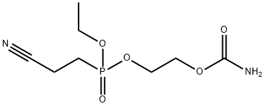 2-(carbamoyloxy)ethyl ethyl (2-cyanoethyl)phosphonate Struktur