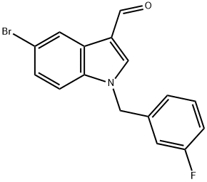 1-(3-FLUOROBENZYL)-5-BROMO-1H-INDOLE-3-CARBALDEHYDE Struktur