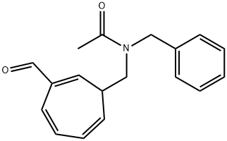 N-[(3-Formyl-2,4,6-cycloheptatrien-1-yl)methyl]-N-(phenylmethyl)acetamide Struktur