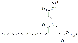 disodium N-(2-carboxyethyl)-N-(1-oxododecyl)-beta-alaninate Struktur