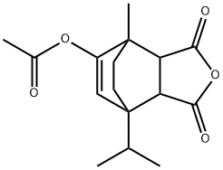 5-Acetyloxy-3a,4,7,7a-tetrahydro-4-methyl-7-(1-methylethyl)-4,7-ethanoisobenzofuran-1,3-dione Struktur