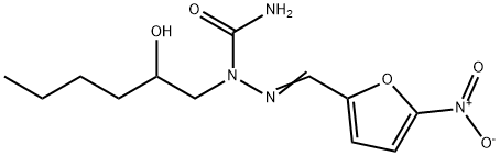 1-(2-hydroxyhexyl)-1-[(5-nitro-2-furyl)methylideneamino]urea Struktur