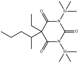 5-Ethyl-5-(1-methylbutyl)-1,3-bis(trimethylsilyl)-2,4,6(1H,3H,5H)-pyrimidinetrione Struktur