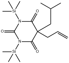 5-(2-Methylpropyl)-5-(2-propenyl)-1,3-bis(trimethylsilyl)-2,4,6(1H,3H,5H)-pyrimidinetrione Struktur