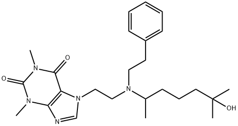 7-[2-[4,5-Dimethyl-5-hydroxyhexyl(phenethyl)amino]ethyl]-3,7-dihydro-1,3-dimethyl-1H-purine-2,6-dione Struktur