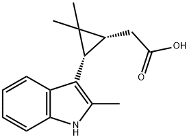 [(1R,3S)-2,2-DIMETHYL-3-(2-METHYL-1H-INDOL-3-YL)CYCLOPROPYL]ACETIC ACID Struktur