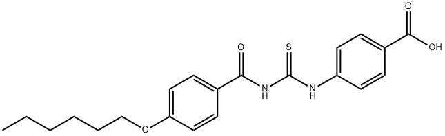 4-[[[[4-(HEXYLOXY)BENZOYL]AMINO]THIOXOMETHYL]AMINO]-BENZOIC ACID Struktur