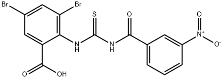 3,5-DIBROMO-2-[[[(3-NITROBENZOYL)AMINO]THIOXOMETHYL]AMINO]-BENZOIC ACID Struktur