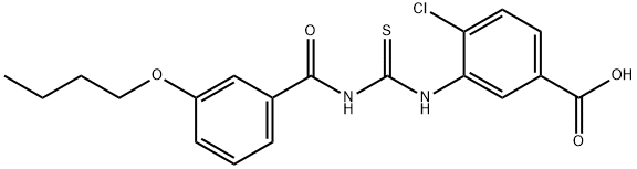 3-[[[(3-BUTOXYBENZOYL)AMINO]THIOXOMETHYL]AMINO]-4-CHLORO-BENZOIC ACID Struktur