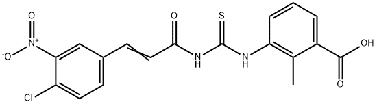 3-[[[[3-(4-CHLORO-3-NITROPHENYL)-1-OXO-2-PROPENYL]AMINO]THIOXOMETHYL]AMINO]-2-METHYL-BENZOIC ACID Struktur