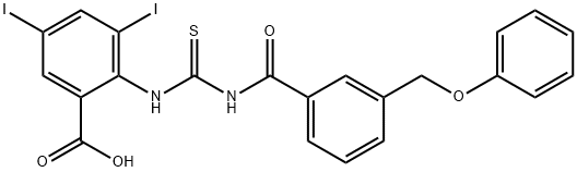 3,5-DIIODO-2-[[[[3-(PHENOXYMETHYL)BENZOYL]AMINO]THIOXOMETHYL]AMINO]-BENZOIC ACID Struktur