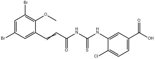 4-CHLORO-3-[[[[3-(3,5-DIBROMO-2-METHOXYPHENYL)-1-OXO-2-PROPENYL]AMINO]THIOXOMETHYL]AMINO]-BENZOIC ACID Struktur