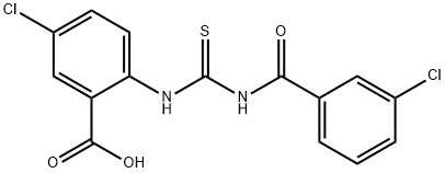 5-CHLORO-2-[[[(3-CHLOROBENZOYL)AMINO]THIOXOMETHYL]AMINO]-BENZOIC ACID Struktur