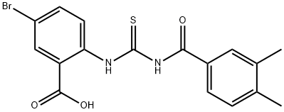 5-BROMO-2-[[[(3,4-DIMETHYLBENZOYL)AMINO]THIOXOMETHYL]AMINO]-BENZOIC ACID Struktur