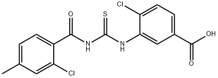 4-CHLORO-3-[[[(2-CHLORO-4-METHYLBENZOYL)AMINO]THIOXOMETHYL]AMINO]-BENZOIC ACID Struktur