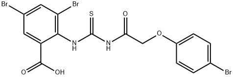 3,5-DIBROMO-2-[[[[(4-BROMOPHENOXY)ACETYL]AMINO]THIOXOMETHYL]AMINO]-BENZOIC ACID Struktur