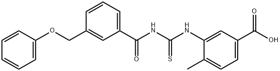 4-METHYL-3-[[[[3-(PHENOXYMETHYL)BENZOYL]AMINO]THIOXOMETHYL]AMINO]-BENZOIC ACID Struktur