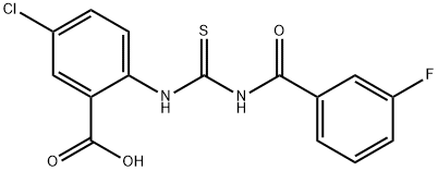 5-CHLORO-2-[[[(3-FLUOROBENZOYL)AMINO]THIOXOMETHYL]AMINO]-BENZOIC ACID Struktur