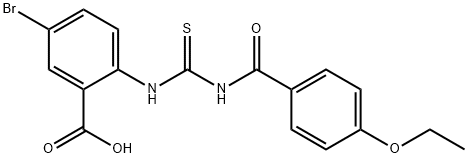 5-BROMO-2-[[[(4-ETHOXYBENZOYL)AMINO]THIOXOMETHYL]AMINO]-BENZOIC ACID Struktur