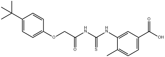 3-[[[[[4-(1,1-DIMETHYLETHYL)PHENOXY]ACETYL]AMINO]THIOXOMETHYL]AMINO]-4-METHYL-BENZOIC ACID Struktur