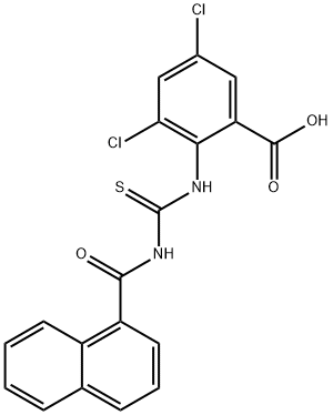 3,5-DICHLORO-2-[[[(1-NAPHTHALENYLCARBONYL)AMINO]THIOXOMETHYL]AMINO]-BENZOIC ACID Struktur