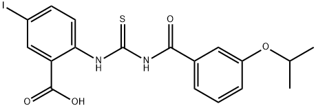 5-IODO-2-[[[[3-(1-METHYLETHOXY)BENZOYL]AMINO]THIOXOMETHYL]AMINO]-BENZOIC ACID Struktur