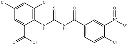 3,5-DICHLORO-2-[[[(4-CHLORO-3-NITROBENZOYL)AMINO]THIOXOMETHYL]AMINO]-BENZOIC ACID Struktur