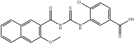 4-CHLORO-3-[[[[(3-METHOXY-2-NAPHTHALENYL)CARBONYL]AMINO]THIOXOMETHYL]AMINO]-BENZOIC ACID Struktur