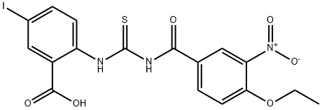 2-[[[(4-ETHOXY-3-NITROBENZOYL)AMINO]THIOXOMETHYL]AMINO]-5-IODO-BENZOIC ACID Struktur