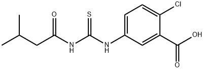 2-CHLORO-5-[[[(3-METHYL-1-OXOBUTYL)AMINO]THIOXOMETHYL]AMINO]-BENZOIC ACID Struktur