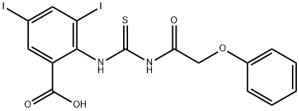 3,5-DIIODO-2-[[[(PHENOXYACETYL)AMINO]THIOXOMETHYL]AMINO]-BENZOIC ACID Struktur