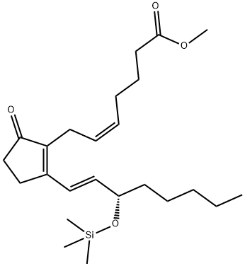 Methyl (5E,13E)-9-oxo-15-[(trimethylsilyl)oxy]prosta-5,8(12),13-trien- 1-oate Struktur