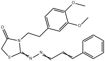 3-Phenylpropenal [3-[2-(3,4-dimethoxyphenyl)ethyl]-4-oxothiazolidine-2-ylidene]hydrazone Struktur