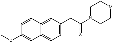 4-[2-(6-methoxy-2-naphthyl)-1-thioxoethyl]morpholine Struktur