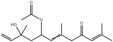 8-Acetoxy-10-hydroxy-2,6,10-trimethyl-2,6,11-dodecatrien-4-one Struktur